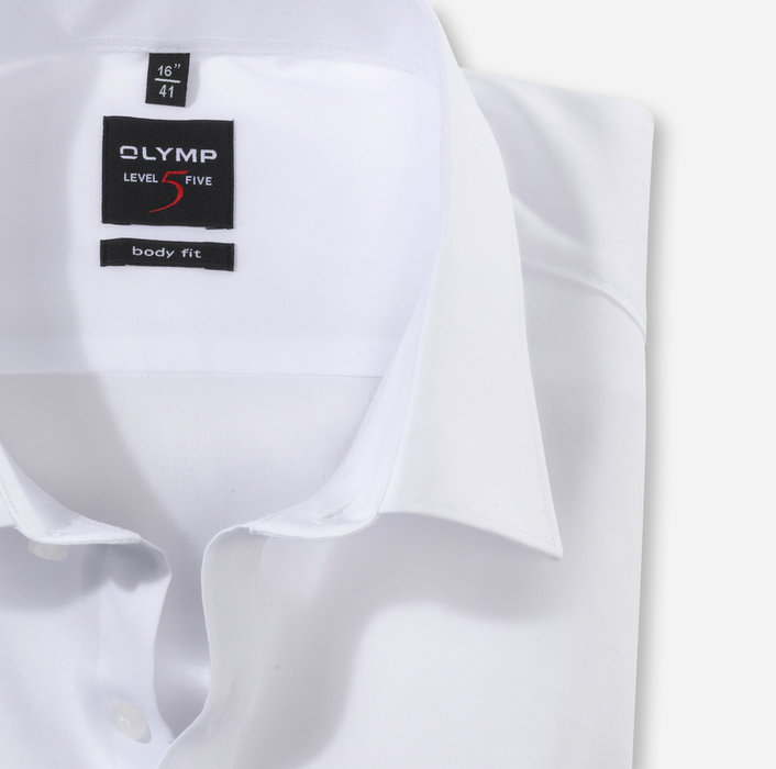 Olymp Camicia Bianca Olymp Slim Fit Cotone Stretch