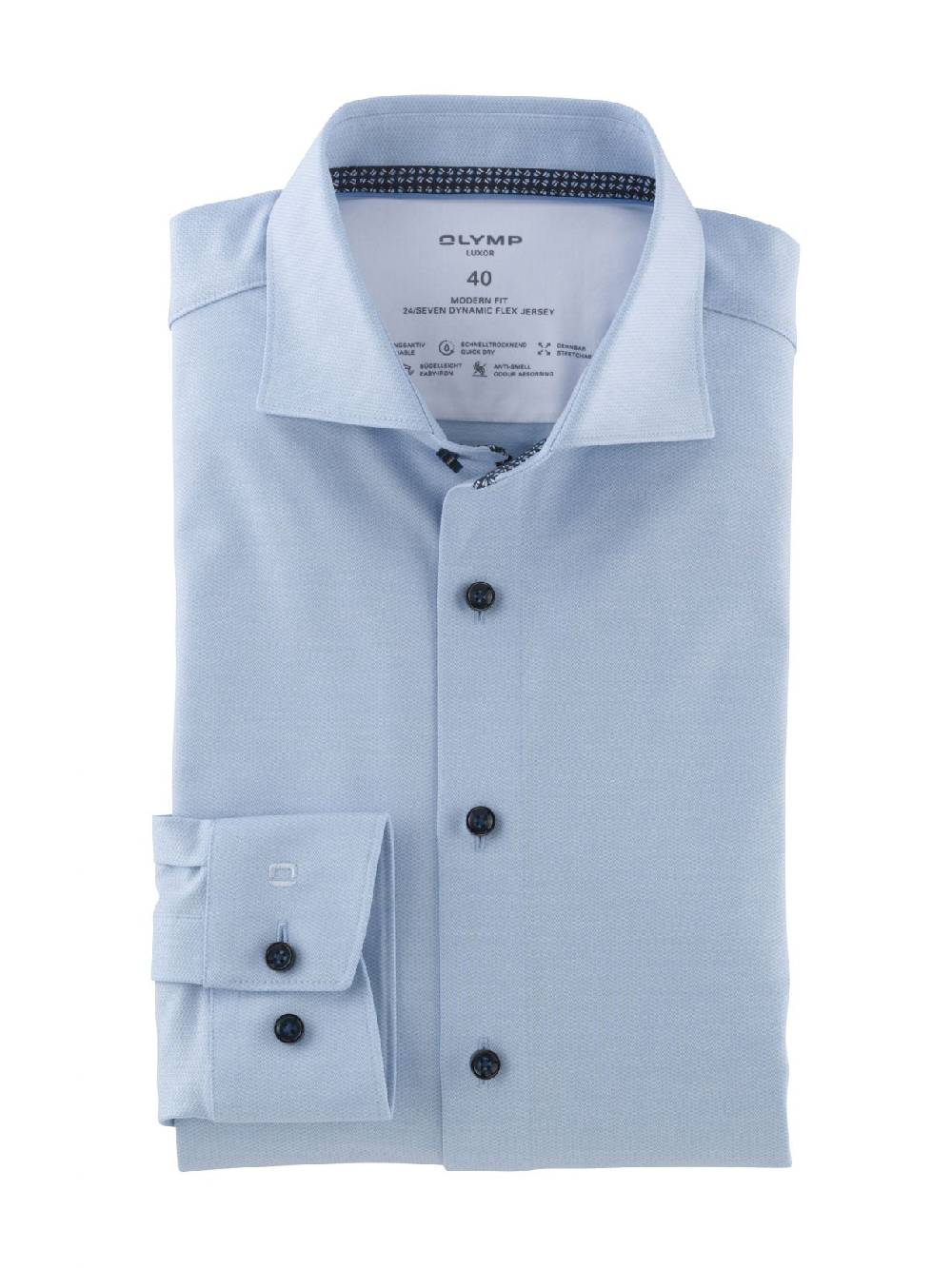 Olymp Camicia celeste olymp in jersey modern fit