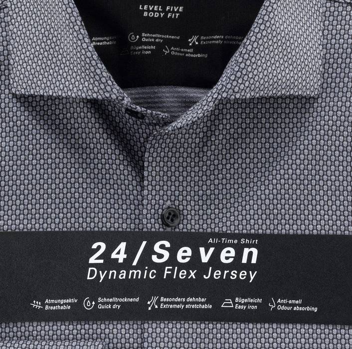 Olymp Camicia Grigia Olymp In Jersey Slim Fit