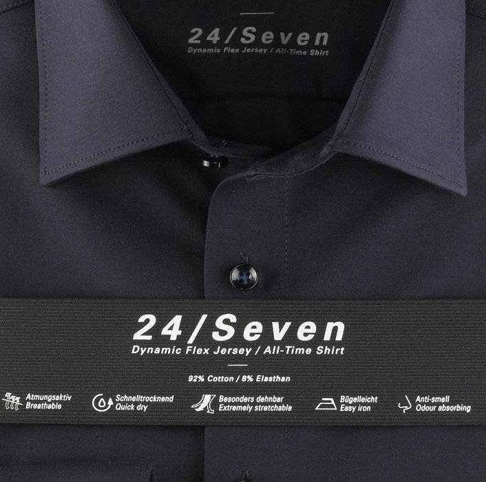 Olymp Camicia In Jersey Blu Scuro Olymp Modern Fit