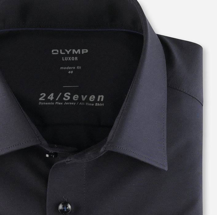 Olymp Camicia In Jersey Blu Scuro Olymp Modern Fit