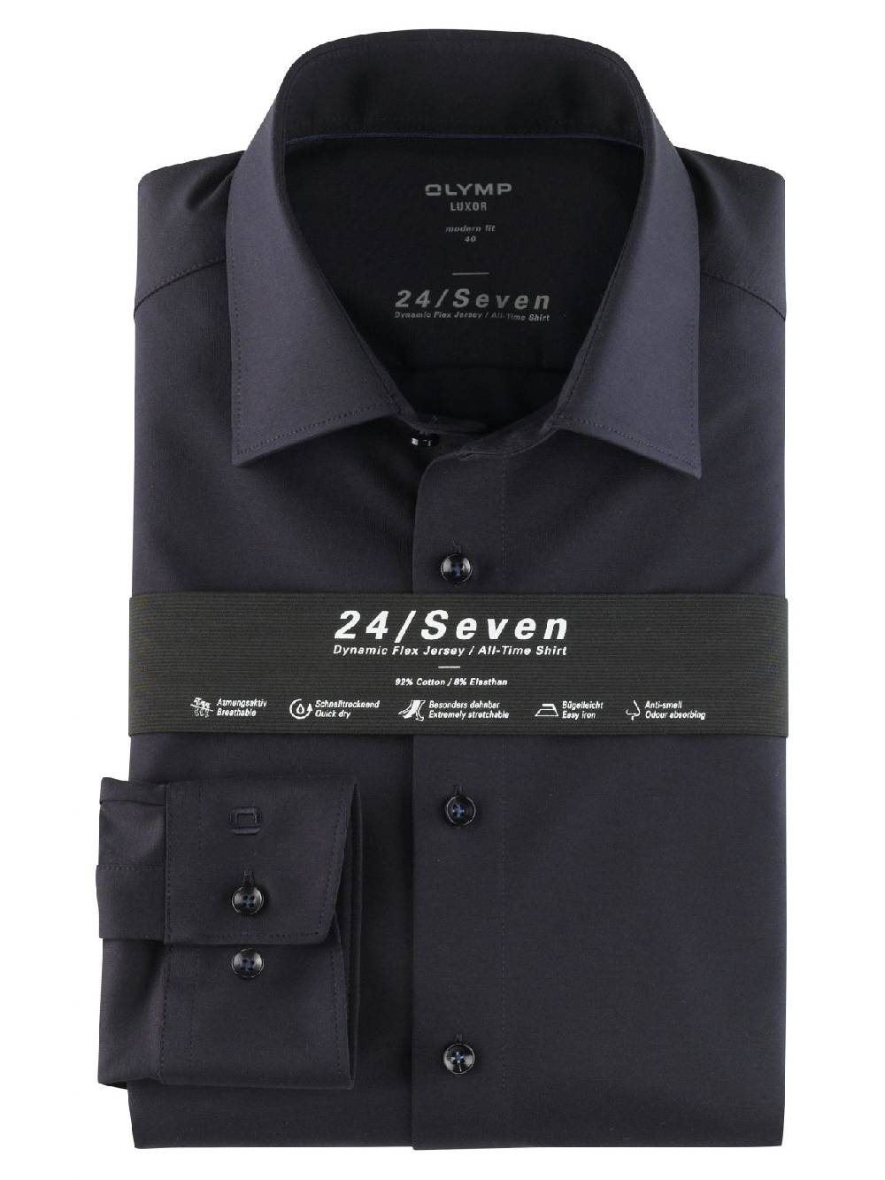 Olymp Camicia in jersey blu scuro olymp modern fit