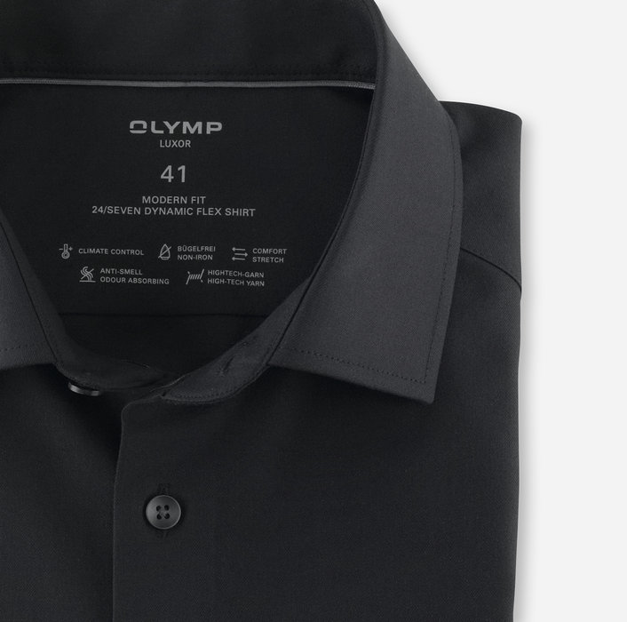 Olymp Camicia Nera Olymp Dynamic Flex Modern Fit