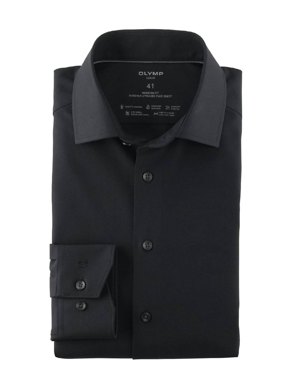 Olymp Camicia nera olymp dynamic flex modern fit