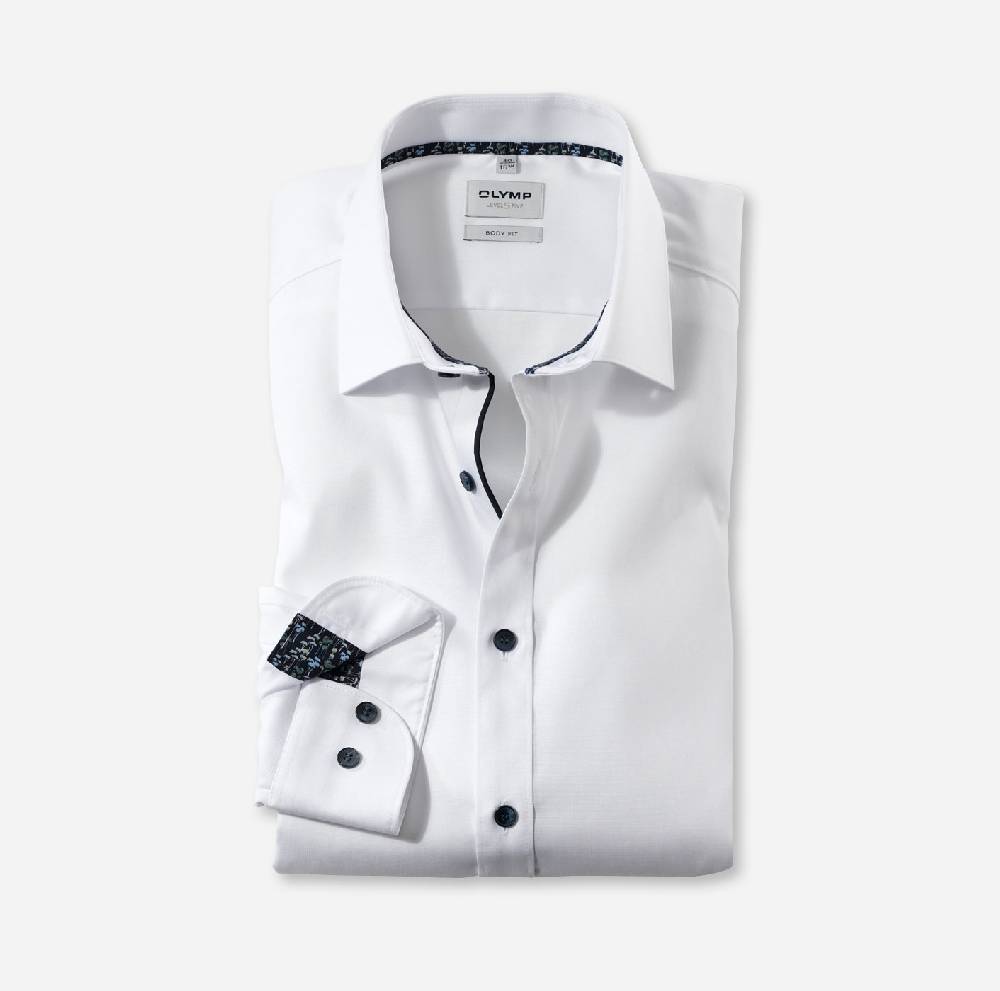 Olymp Camicia olymp bianca cotone stretch slim fit