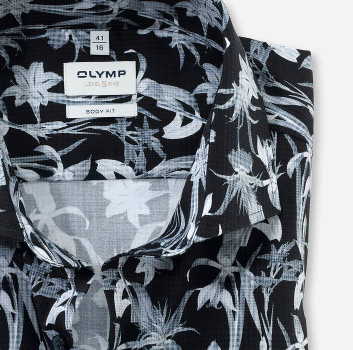Olymp Camicia Olymp Fantasia Floreale Blu Slim Fit