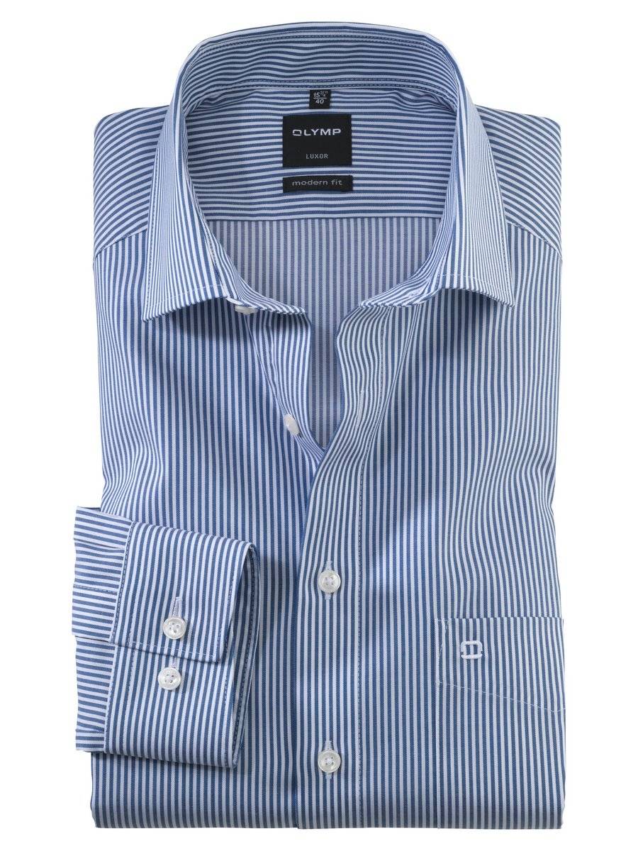 Olymp Camicia olymp modern fit a righe azzurro