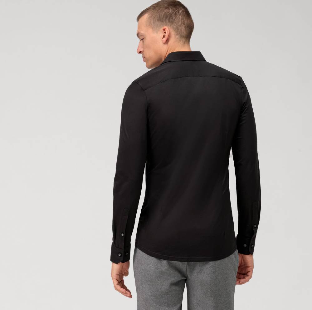 Olymp Camicia Olymp Nera In Jersey Super Slim Fit