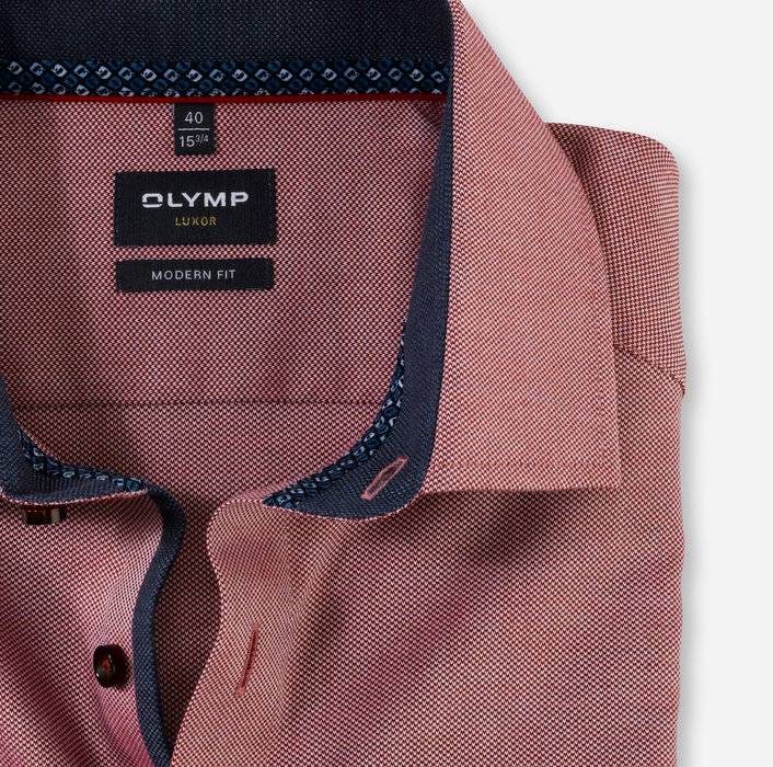Olymp Camicia Olymp Rossa Modern Fit In Cotone Bio