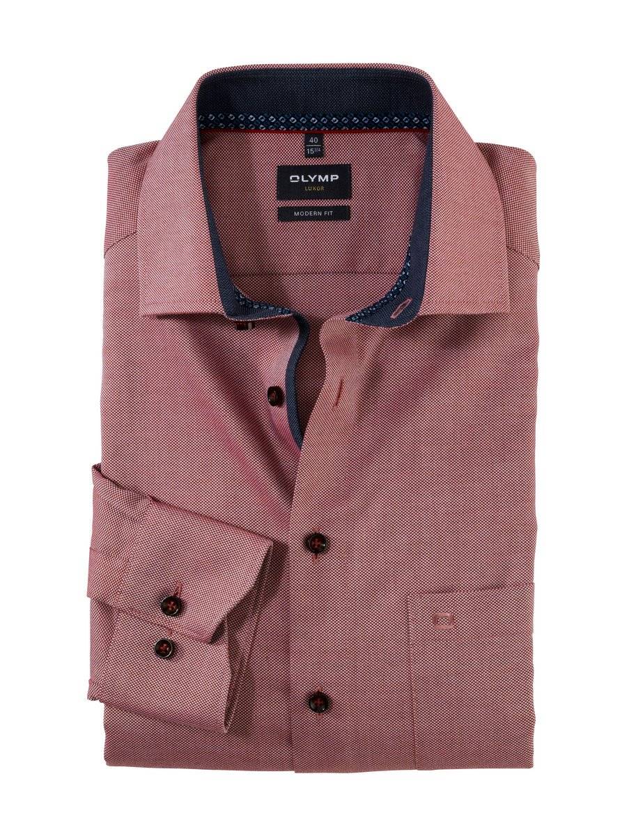 Olymp Camicia olymp rossa modern fit in cotone bio