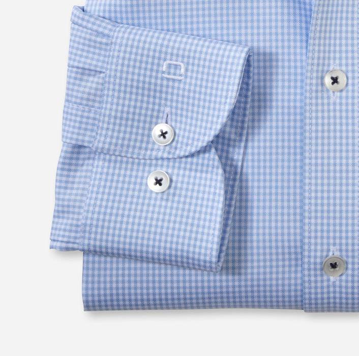 Olymp Camicia Olymp Slim Fit Celeste A Quadretti