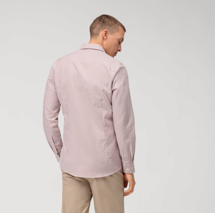 Olymp Camicia Olymp Slim Fit Micro Disegno Rosso