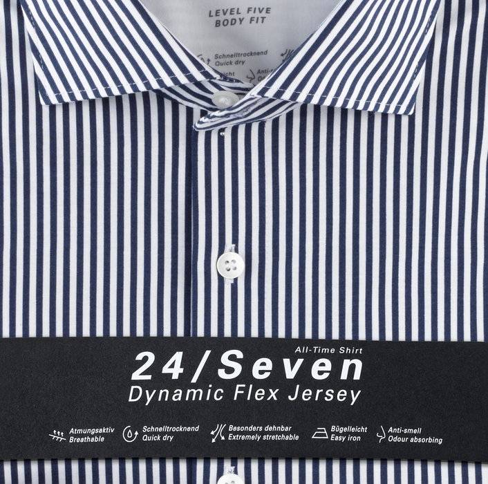 Olymp Camicia Slim Fit Olymp In Jersey A Righe Blu