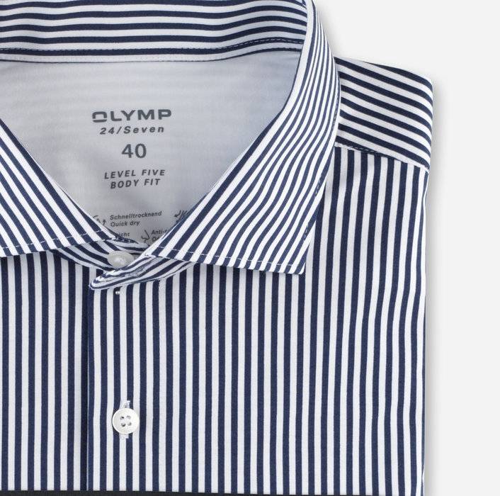 Olymp Camicia Slim Fit Olymp In Jersey A Righe Blu