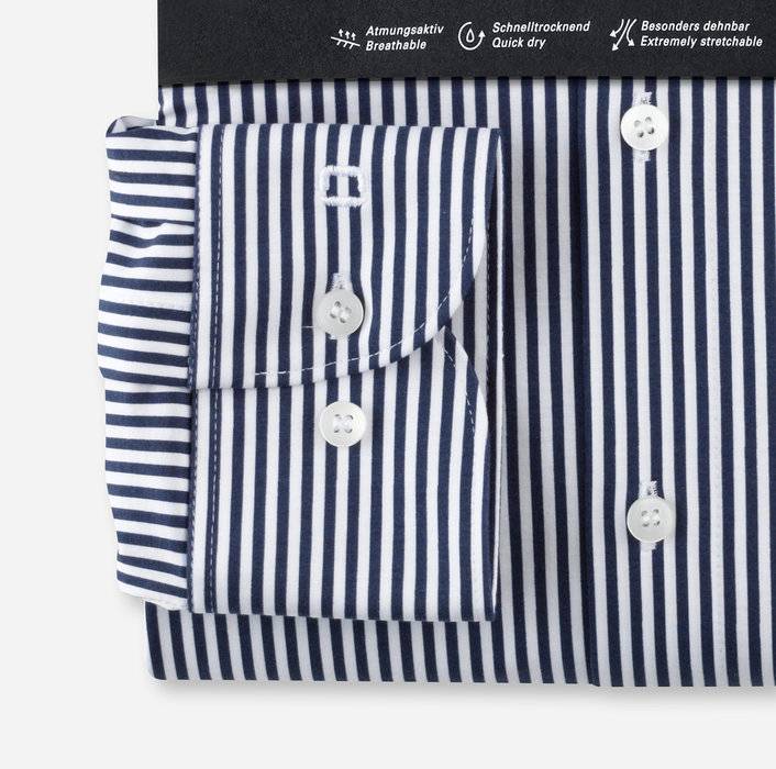 Olymp Camicia Slim Fit Olymp In Jersey A Righe Blu