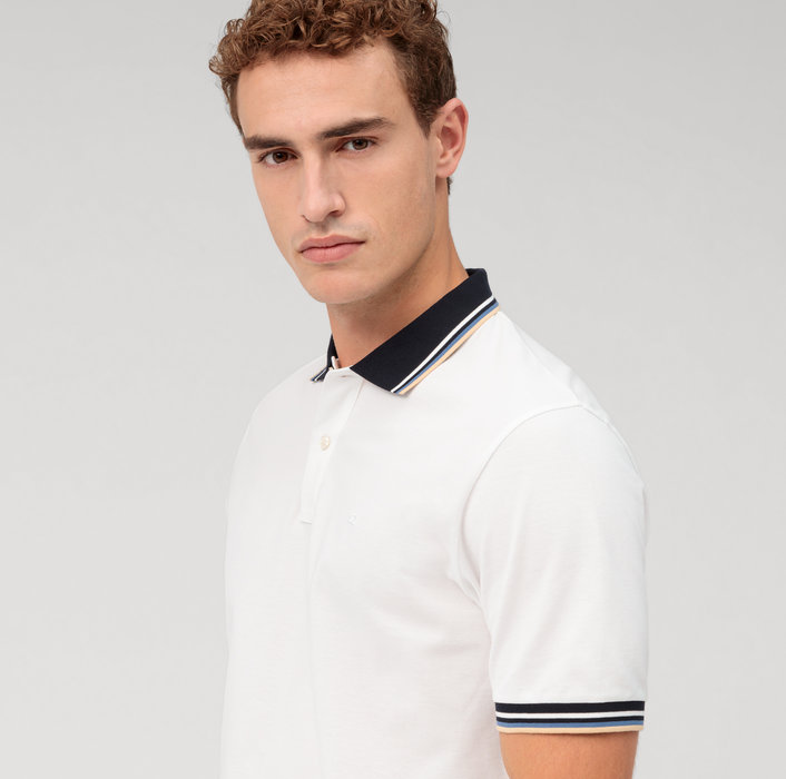 Olymp Polo Bianca Olymp Regular Fit Cotone Piqué