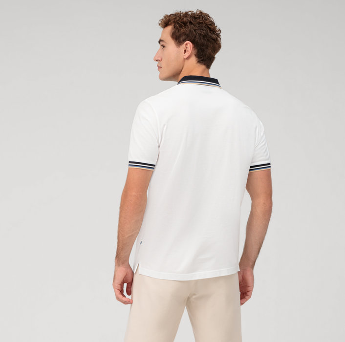 Olymp Polo Bianca Olymp Regular Fit Cotone Piqué
