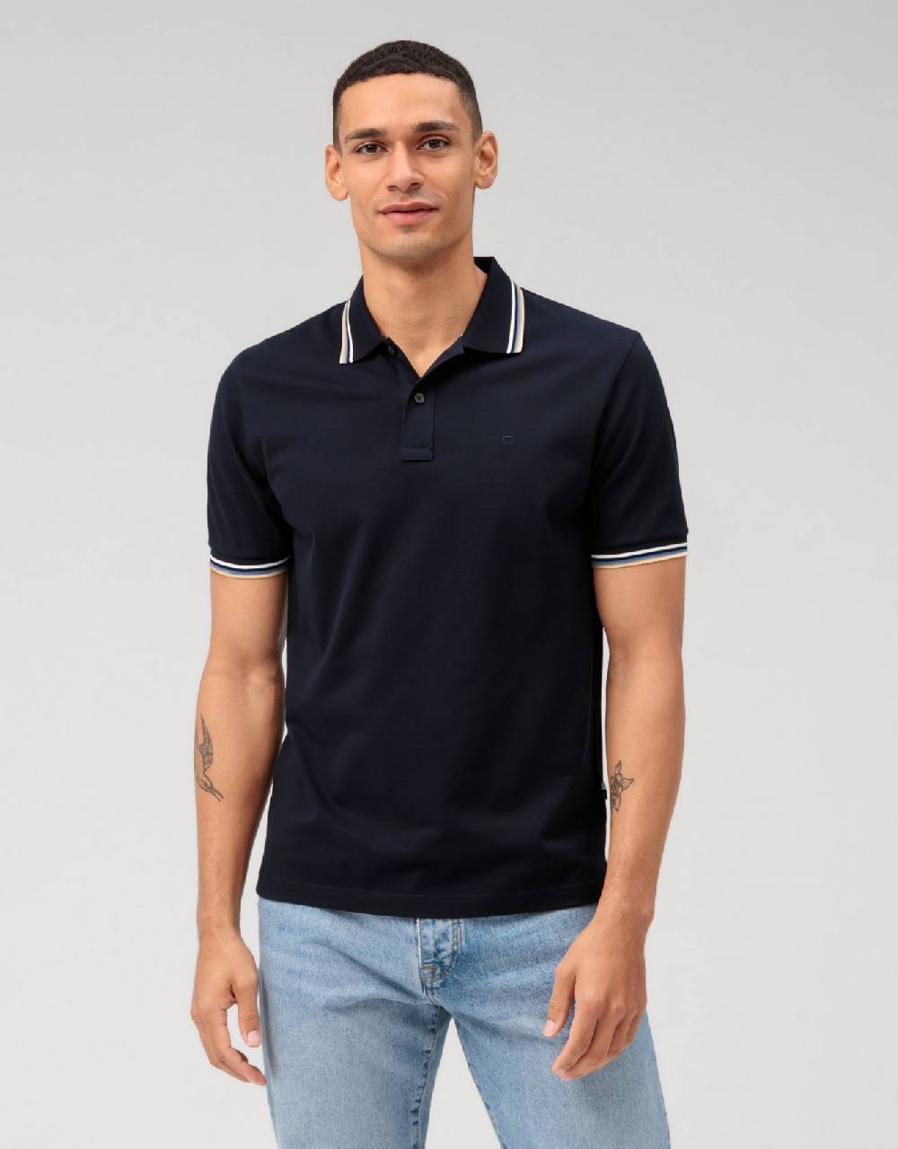 Olymp Polo blu olymp regular fit cotone piqué