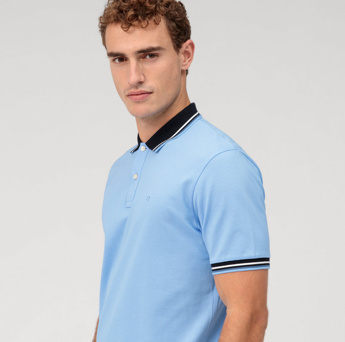 Olymp Polo Celeste Olymp Regular Fit Cotone Piqué