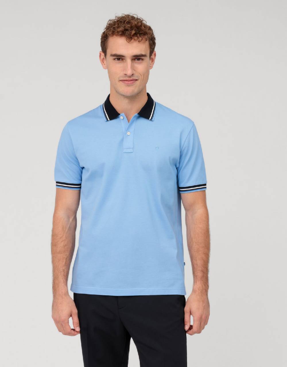 Olymp Polo celeste olymp regular fit cotone piqué