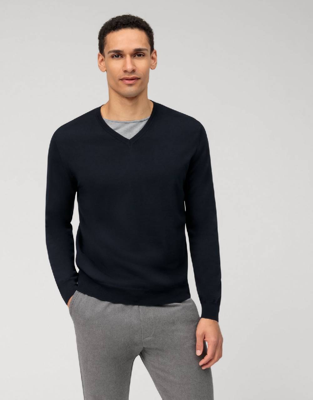Olymp Pullover scollo a v blu olymp regular fit