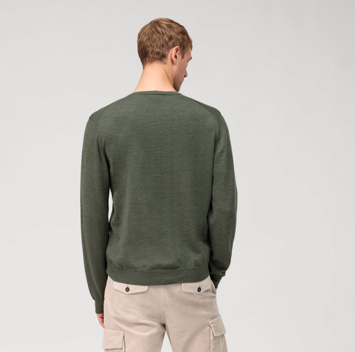 Olymp Pullover Scollo A V Verde Olymp Regular Fit