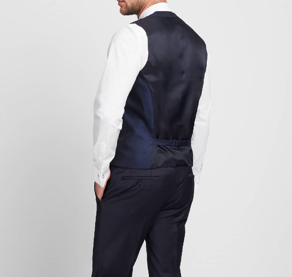 Digel Panciotto Da Cerimonia Digel Blu A Fantasia In Raso