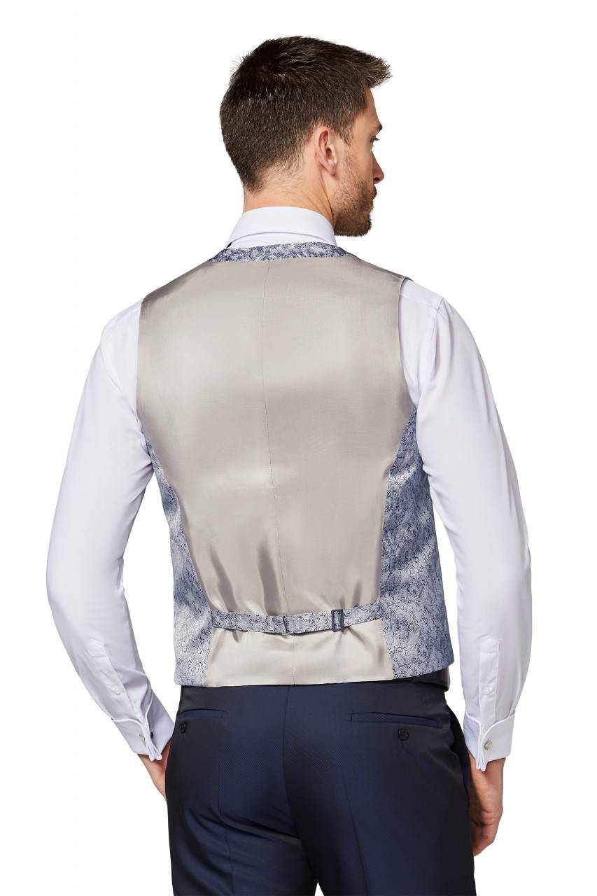 Digel Panciotto Elegante Cerimonia Digel Grigio Perla Con Blu