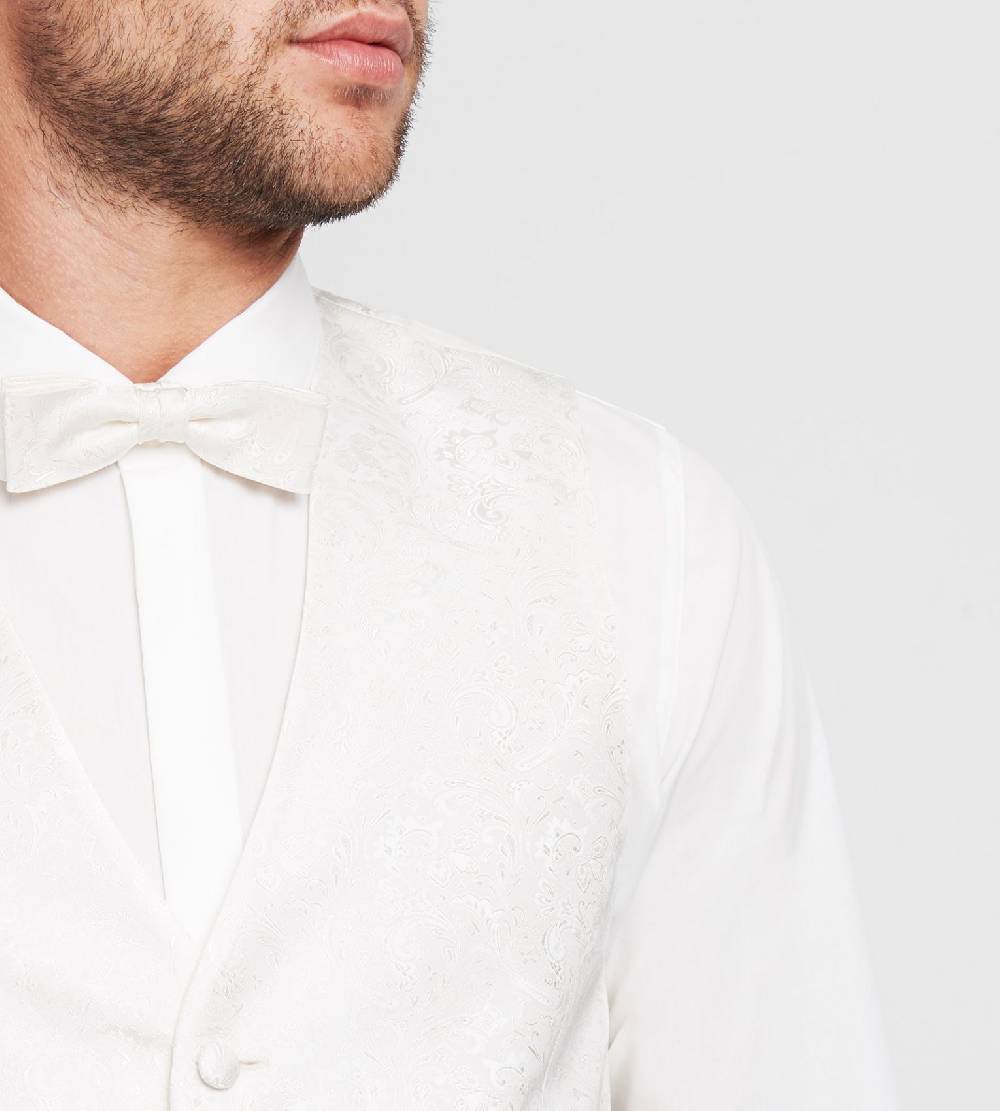 Digel Panciotto Gilet Completo Di Papillon E Pochette Ecru Digel