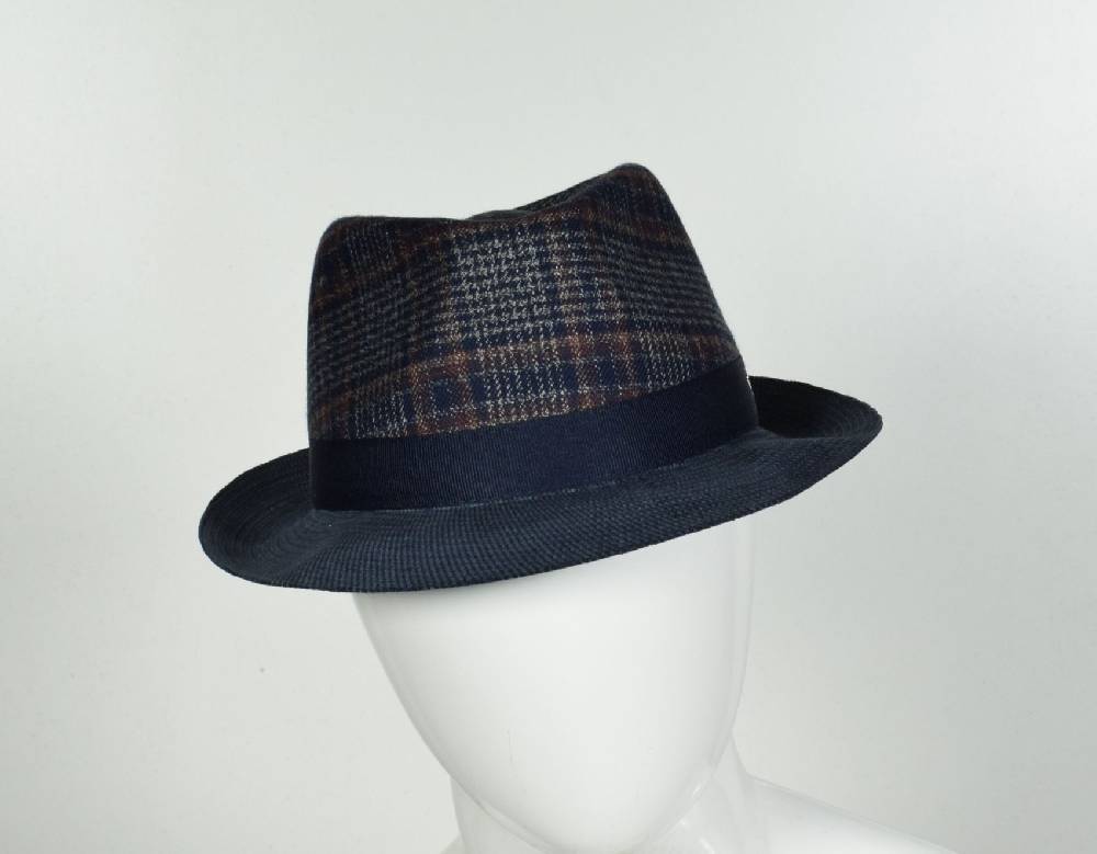 Panizza Cappello Trilby Panizza Blu A Quadri