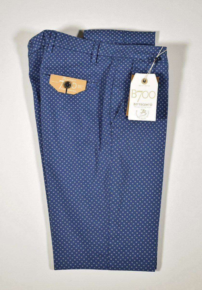B Settecento Pantalone a fantasia cotone stretch Bsettecento slim fit in tre colori