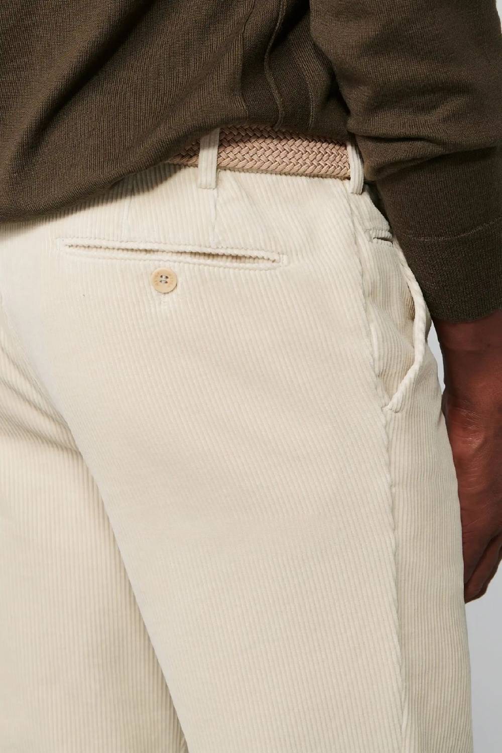 Meyer Pantalone Avorio Meyer In Velluto A Coste Luxury Modern Fit