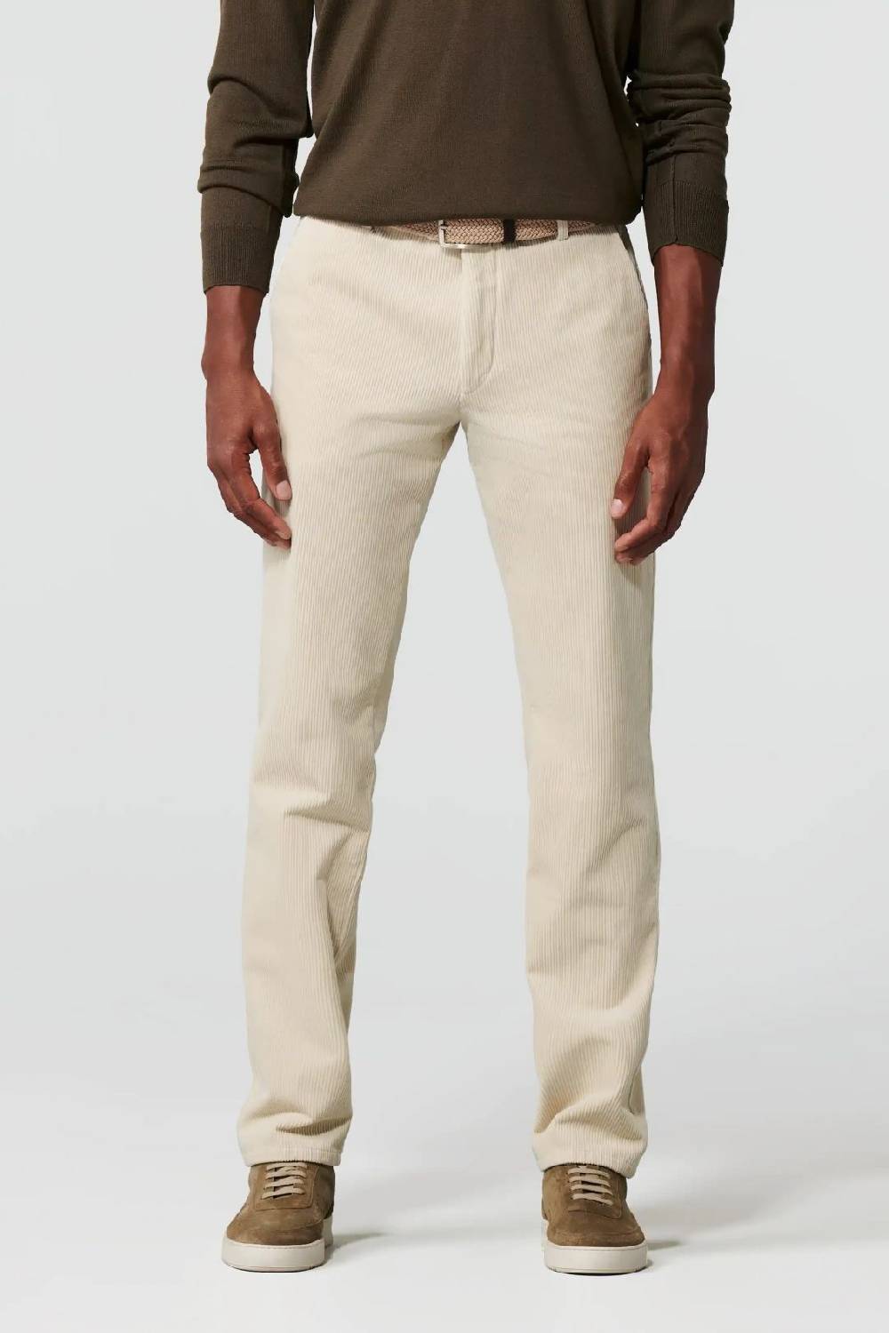 Meyer Pantalone avorio meyer in velluto a coste luxury modern fit