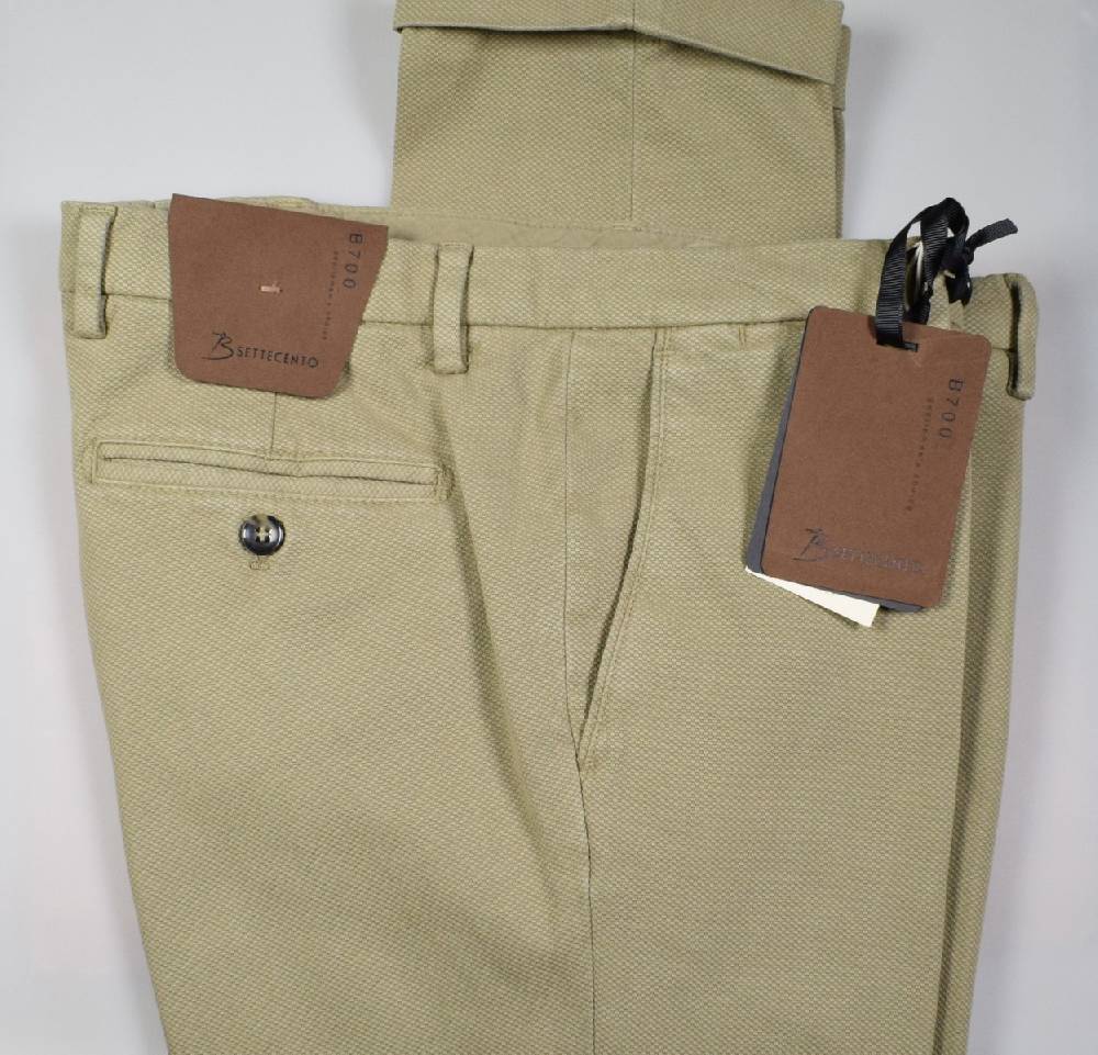 B Settecento Pantalone beige bsettecento in cotone stretch armaturato slim fit