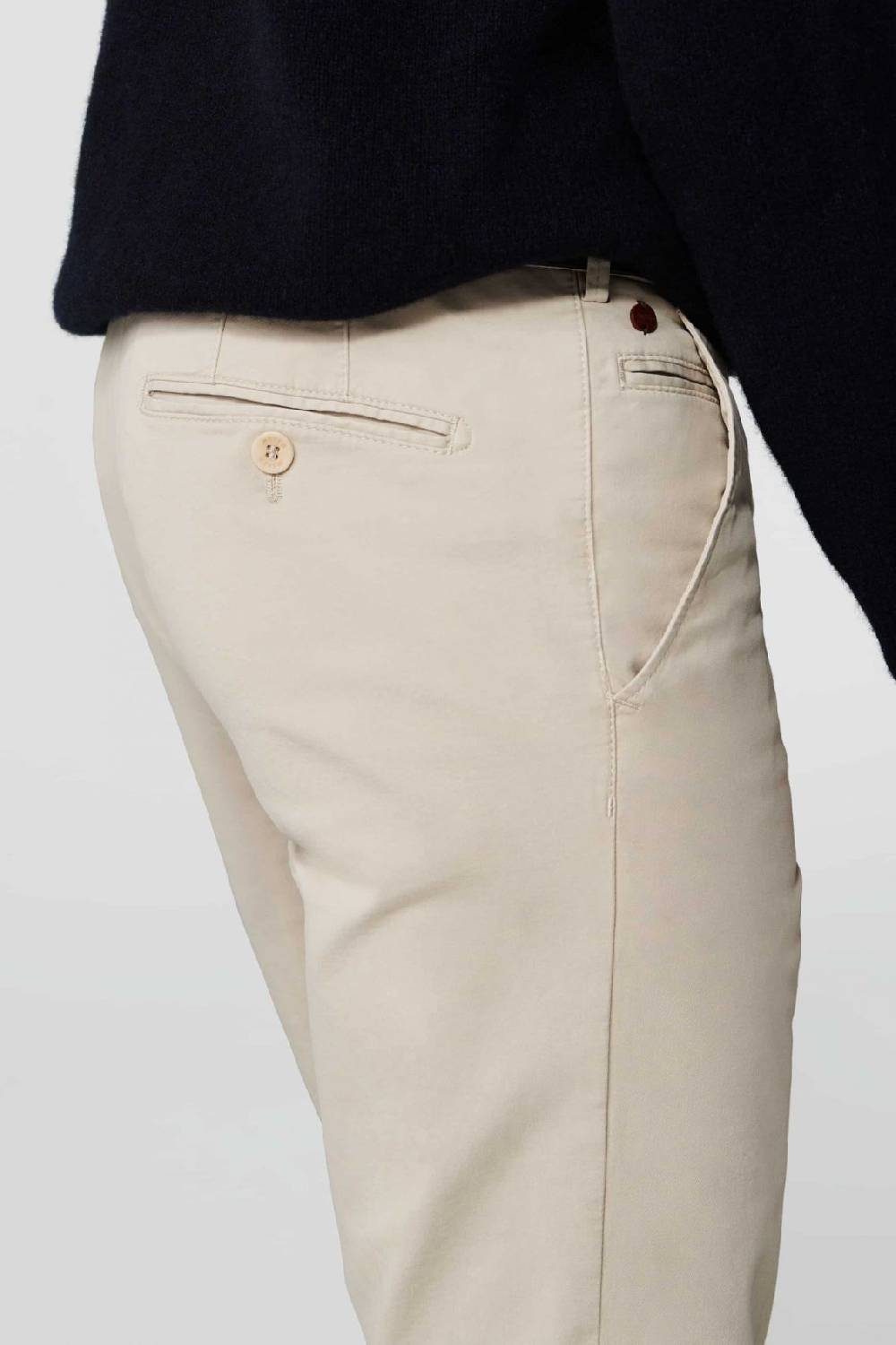 Meyer Pantalone Beige Meyer Cotone Bio Stretch Modern Fit