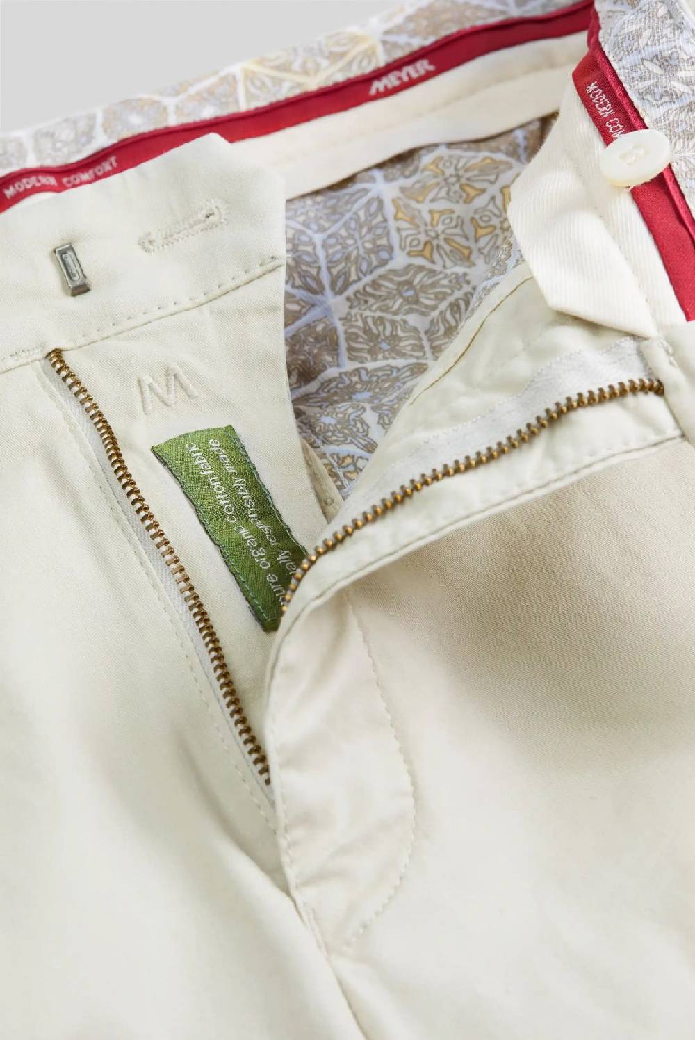 Meyer Pantalone Beige Meyer Cotone Bio Stretch Modern Fit