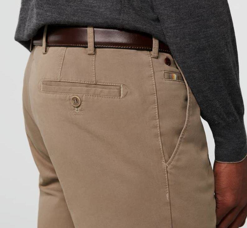 Meyer Pantalone Beige Meyer In Cotone Stretch Drop Quattro Comfort Fit