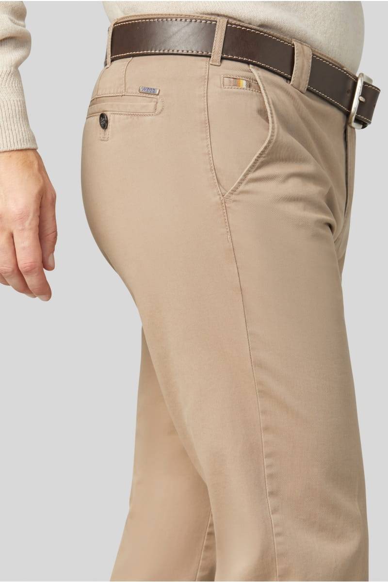Meyer Pantalone Beige Meyer In Cotone Stretch Regular Fit