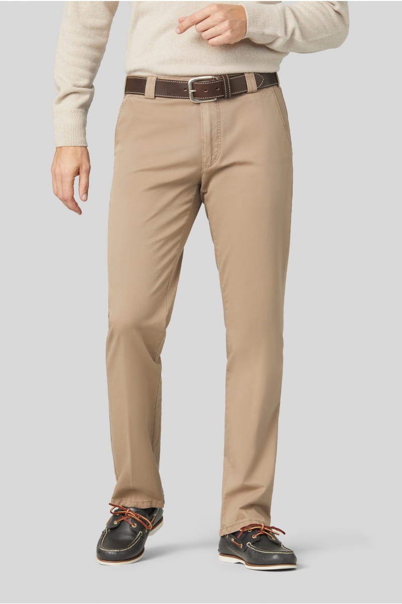 Meyer Pantalone beige meyer in cotone stretch regular fit