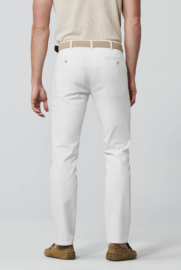 Meyer Pantalone Bianco Meyer In Cotone Stretch Drop Quattro Comfort Fit