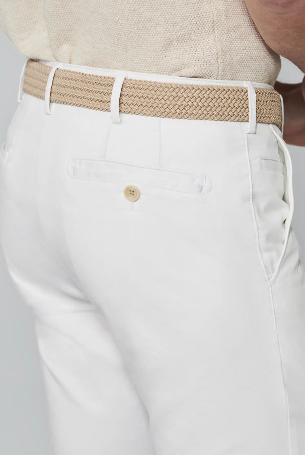 Meyer Pantalone Bianco Meyer In Cotone Stretch Drop Quattro Comfort Fit