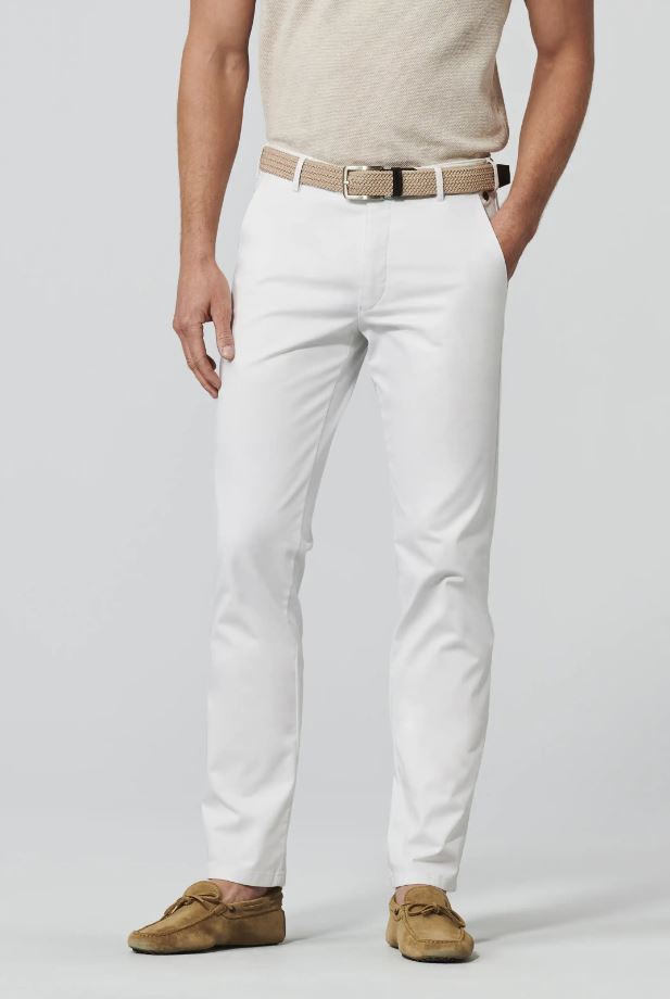 Meyer Pantalone bianco meyer in cotone stretch drop quattro comfort fit