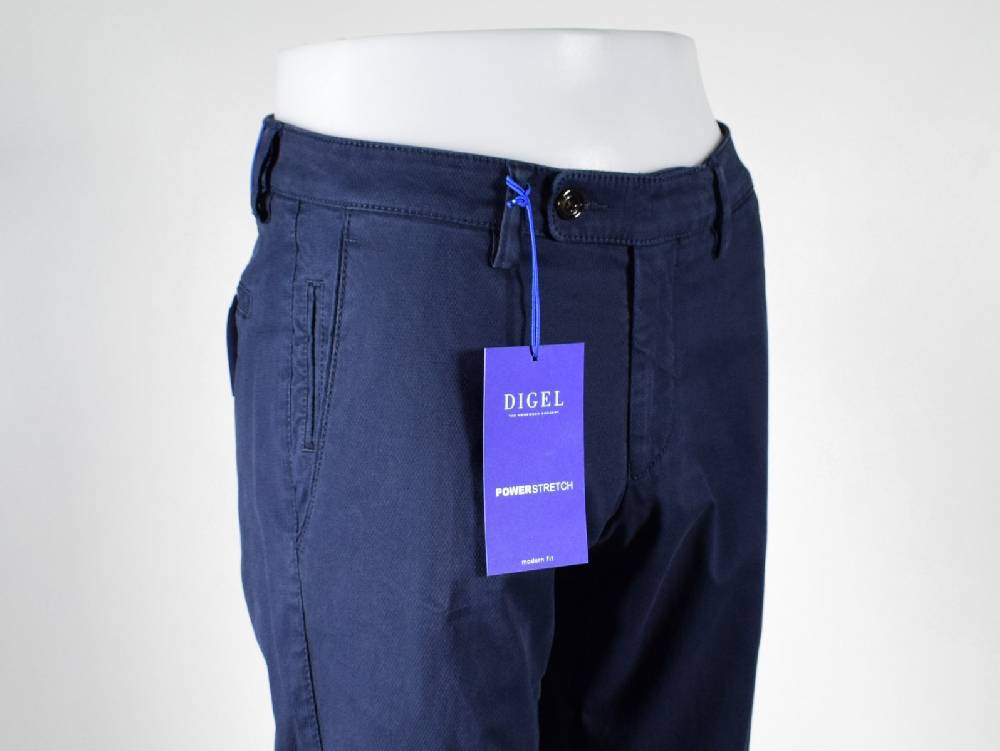 Digel Pantalone Blu Digel In Cotone Lavato Stretch Modern Fit