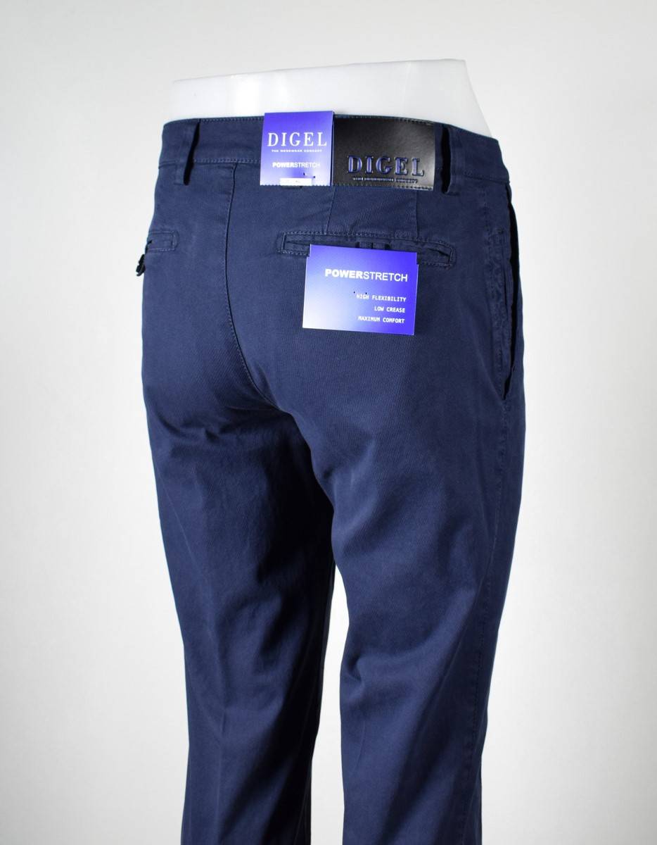 Digel Pantalone Blu Digel In Cotone Lavato Stretch Modern Fit