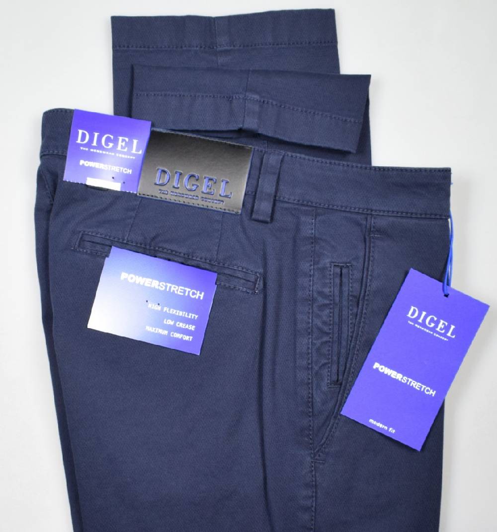 Digel Pantalone Blu Digel In Cotone Lavato Stretch Modern Fit