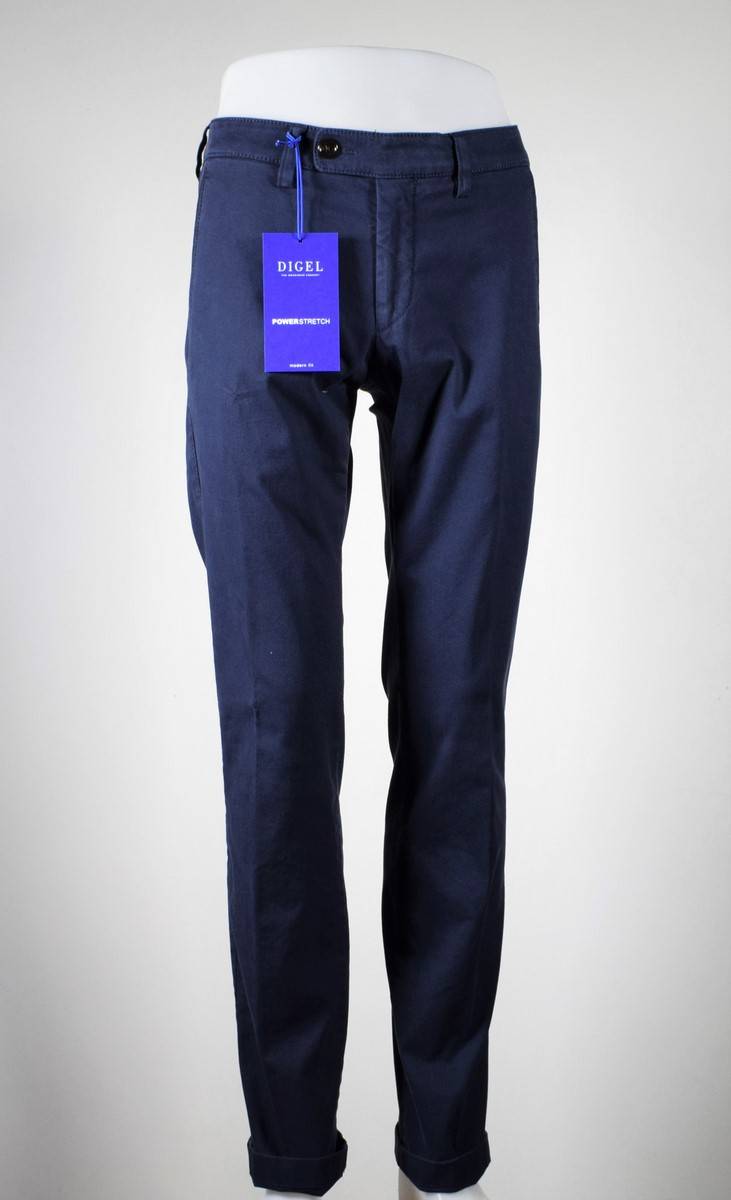 Digel Pantalone blu digel in cotone lavato stretch modern fit