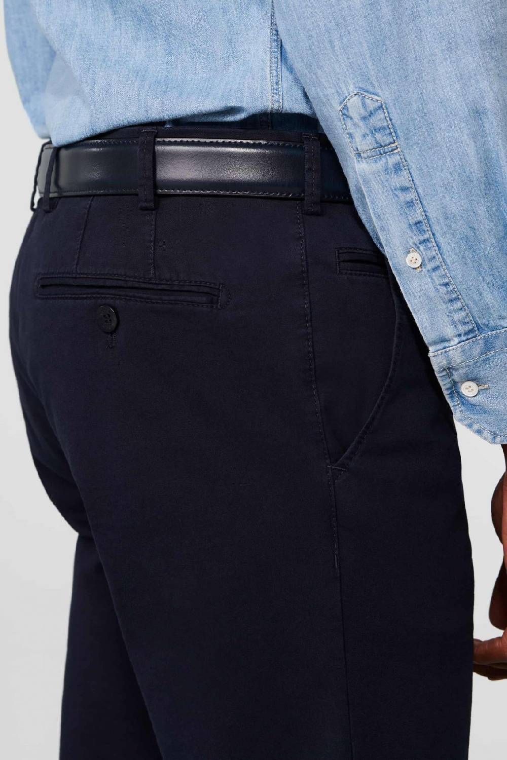 Meyer Pantalone Blu Meyer Cotone Bio Stretch Modern Fit