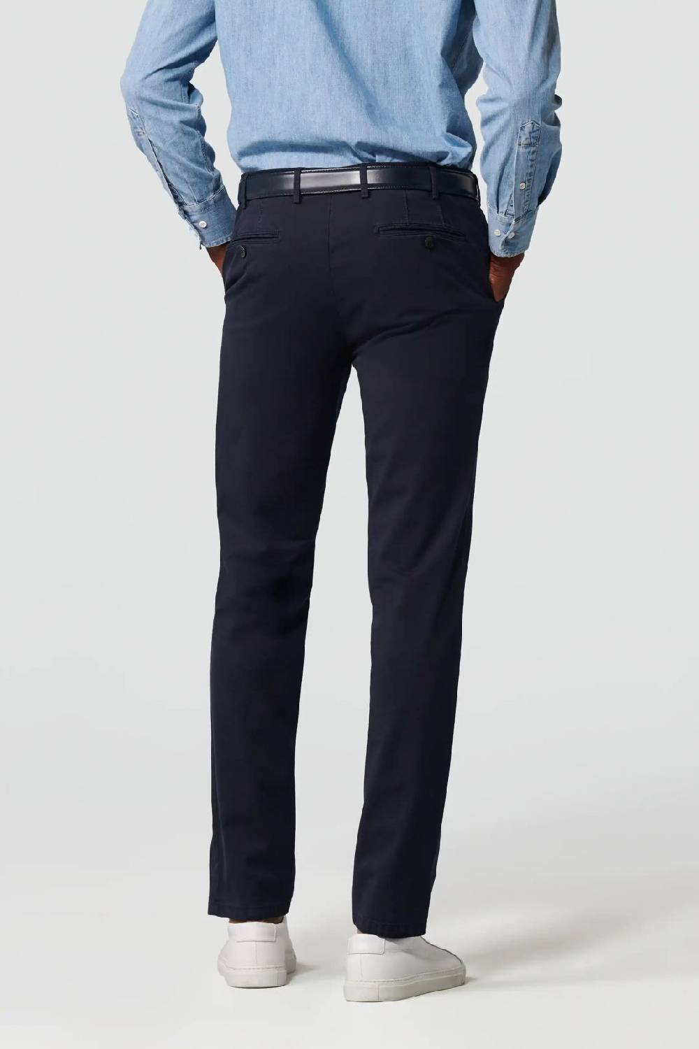 Meyer Pantalone Blu Meyer Cotone Bio Stretch Modern Fit