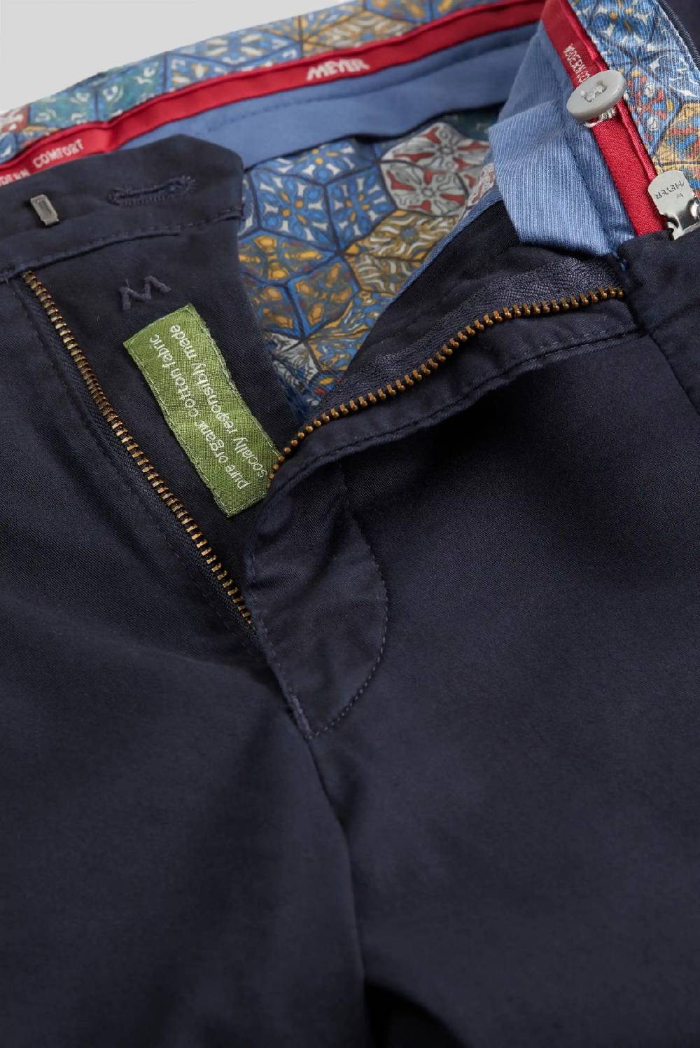 Meyer Pantalone Blu Meyer Cotone Bio Stretch Modern Fit