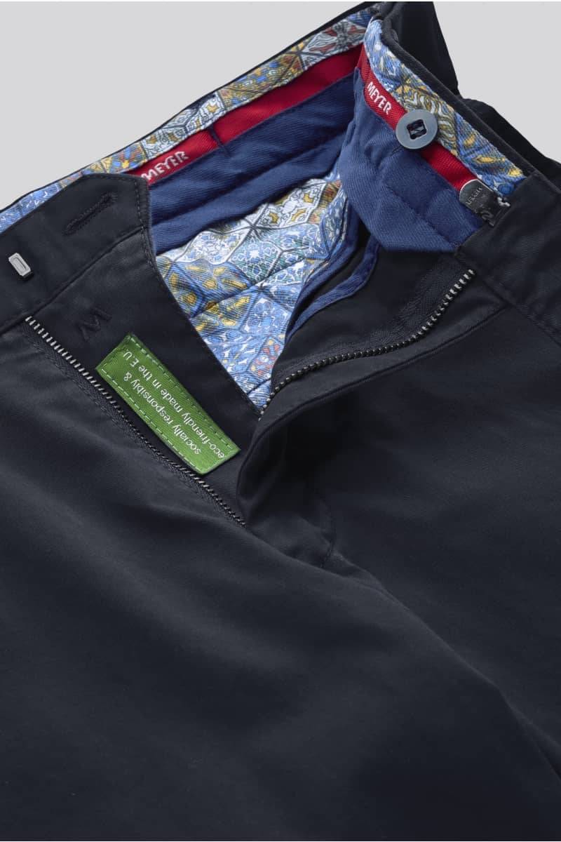 Meyer Pantalone Blu Meyer In Cotone Fairtrade Modern Fit